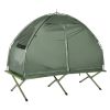 Folding Camping Cot for Adults All-in-One Elevated Tent with Sleeping Bag Thick Air Mattress Portable Single Bed