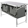 VEVOR Camping Kitchen Table, Quick set-up Folding Camping Table with A Carrying Bag, 3 Adjustable Heights, MDF Camping Table